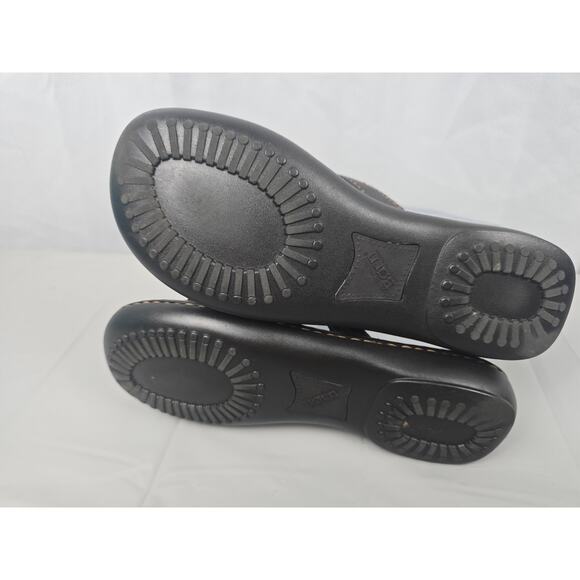 Born Women's Sandal Size 7 Black Leather Thong Slide Woven Mendala Flip Flop - Picture 11 of 11